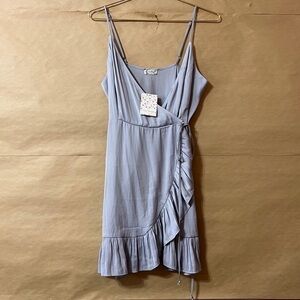 Free People | NWT All My Love Shine Wrap Slip Mini Dress Smokey Lilac Size XS